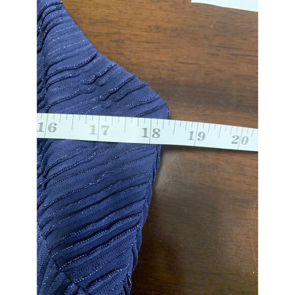 Eliza J. Blue Metallic Halter Neck Sheath Dress Size 14 - Picture 6 of 10